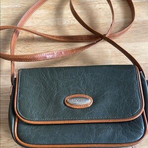 Rosetti Green and Brown crossbody organizer bag